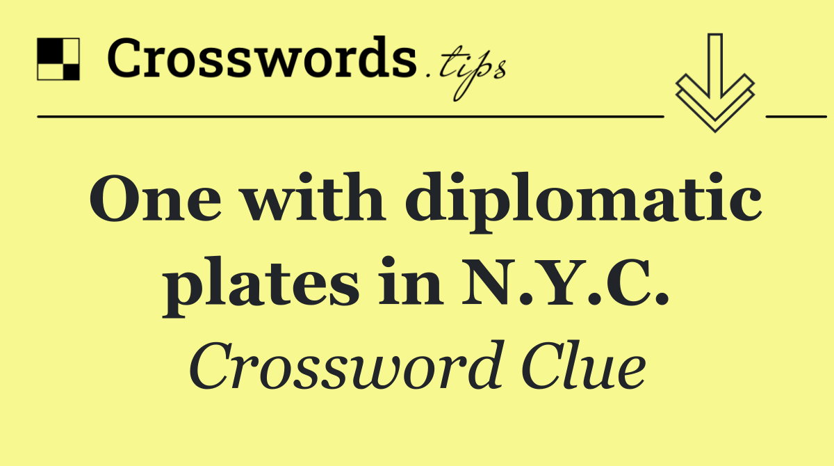 One with diplomatic plates in N.Y.C.