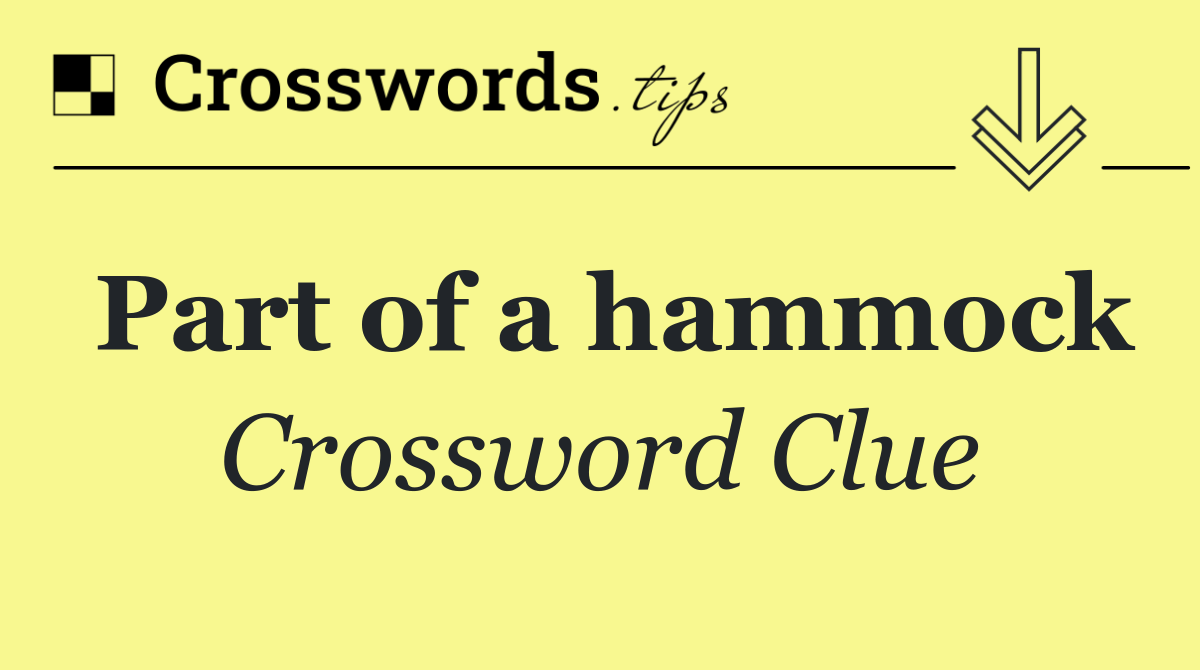 Part of a hammock