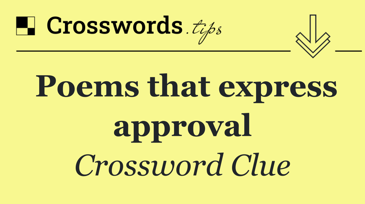 Poems that express approval