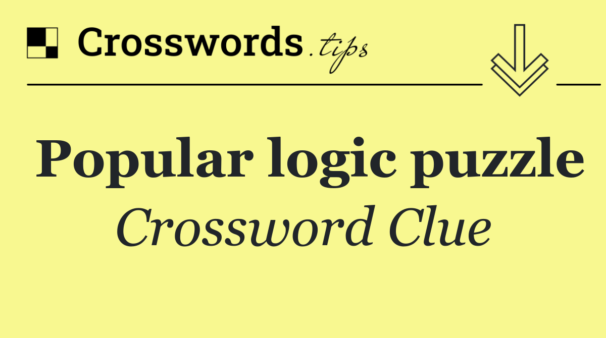 Popular logic puzzle