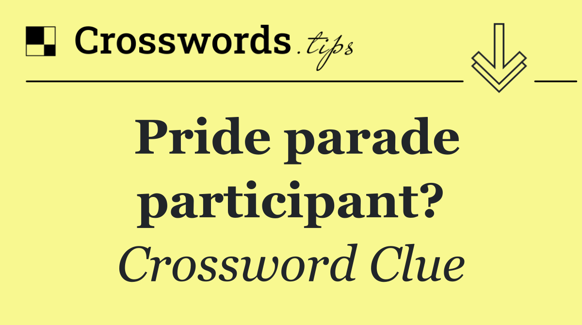 Pride parade participant?