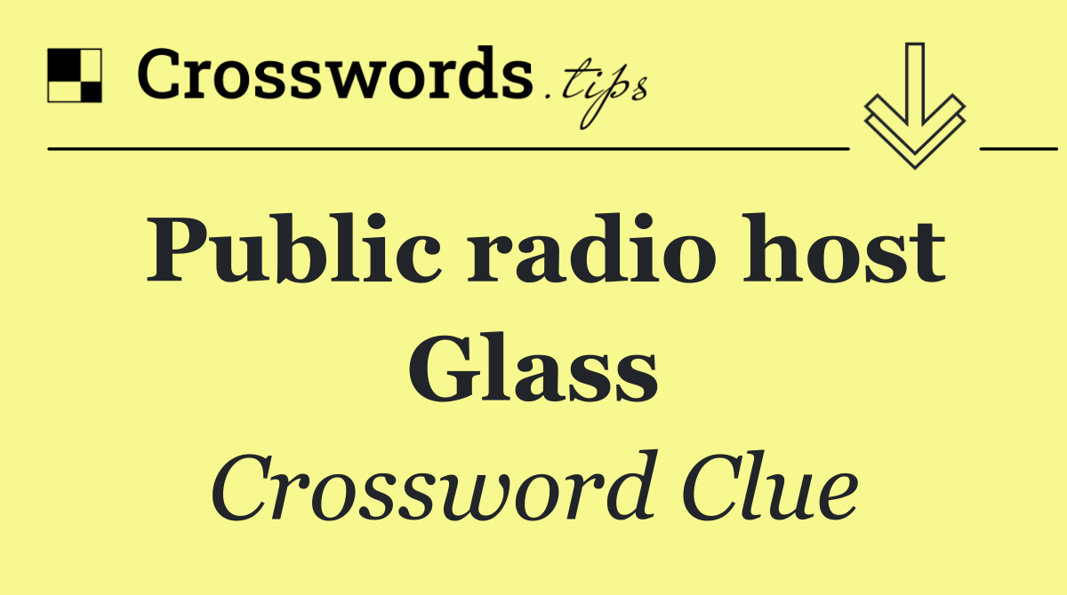 Public radio host Glass