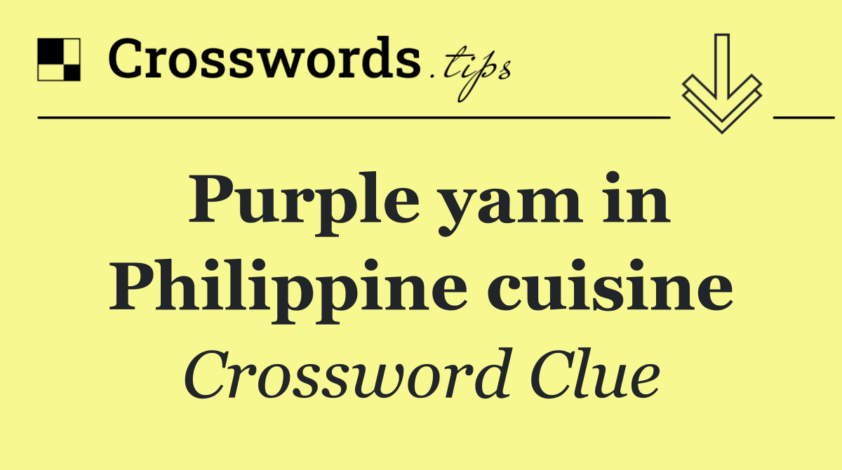 Purple yam in Philippine cuisine