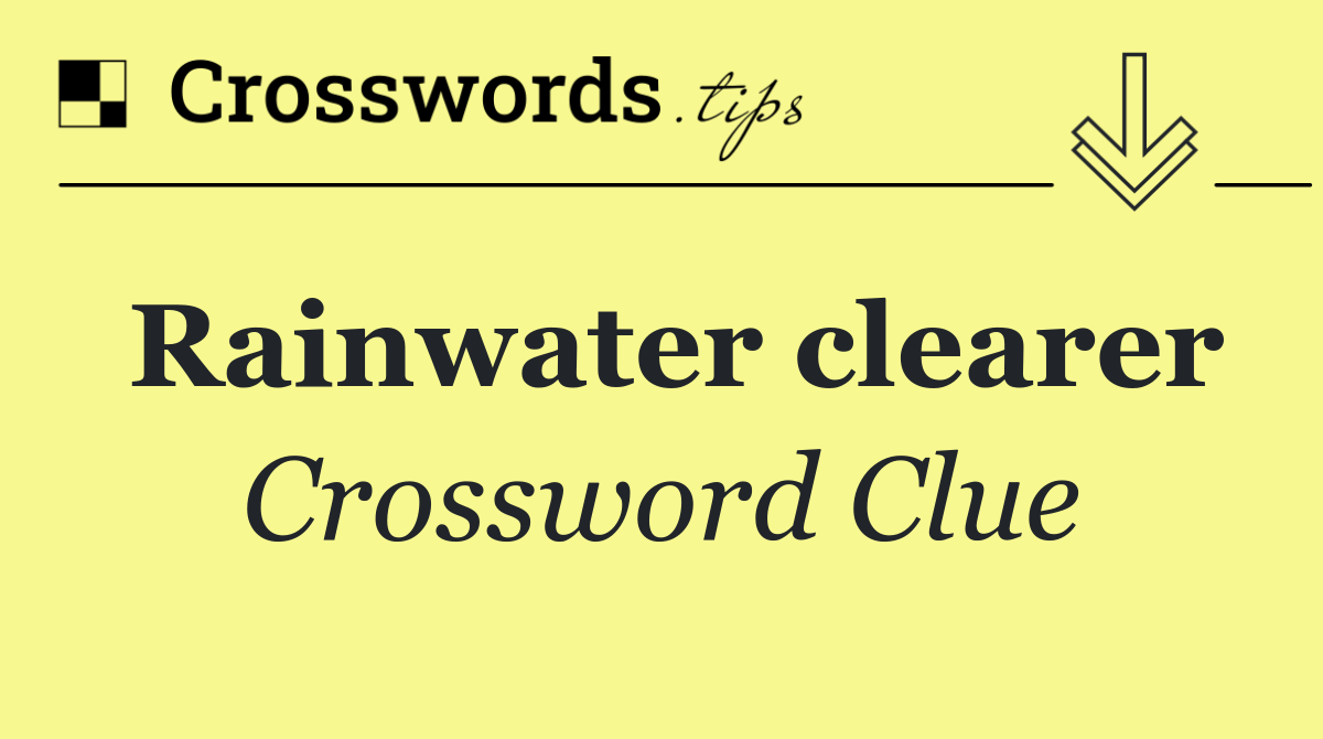 Rainwater clearer