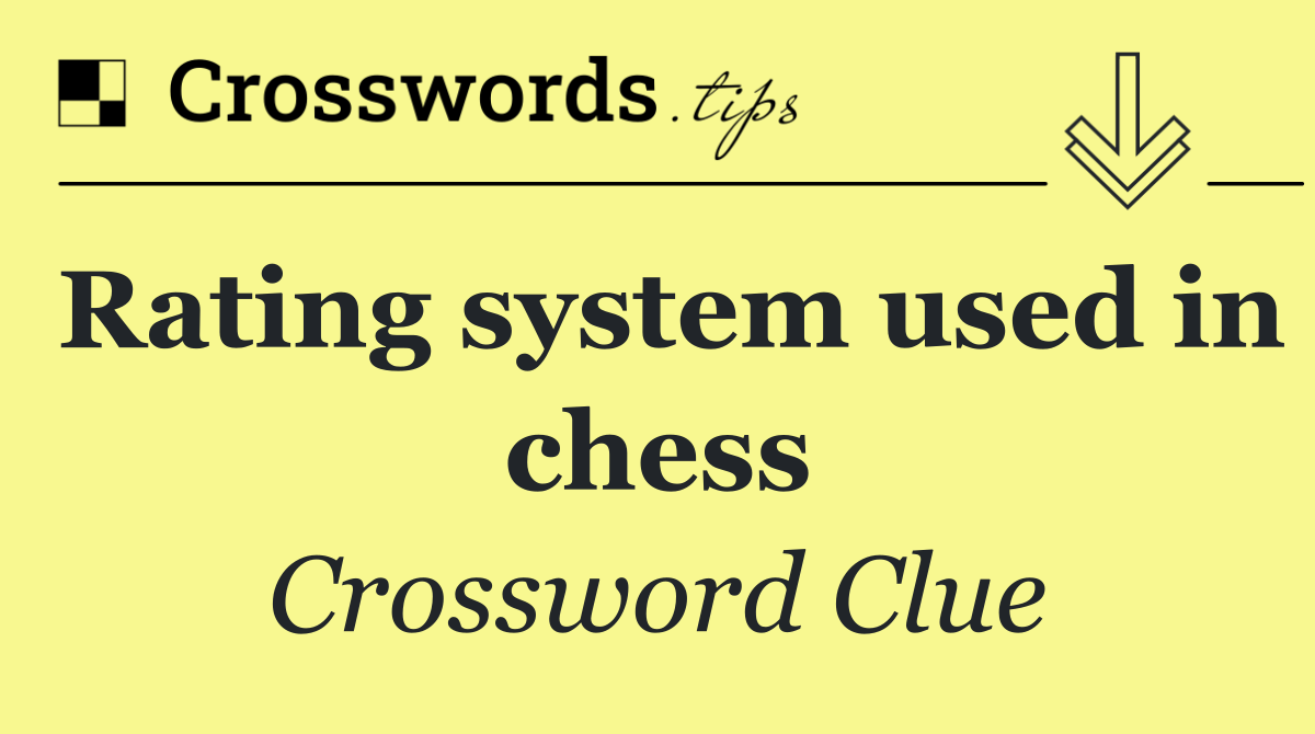 Rating system used in chess