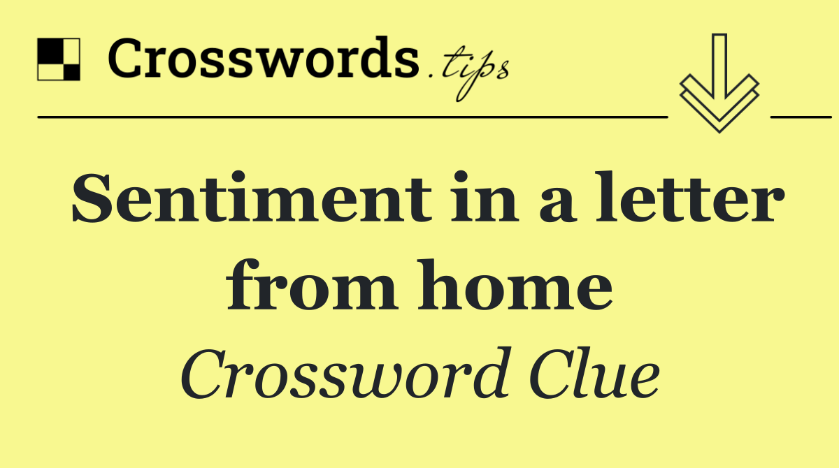 Sentiment in a letter from home