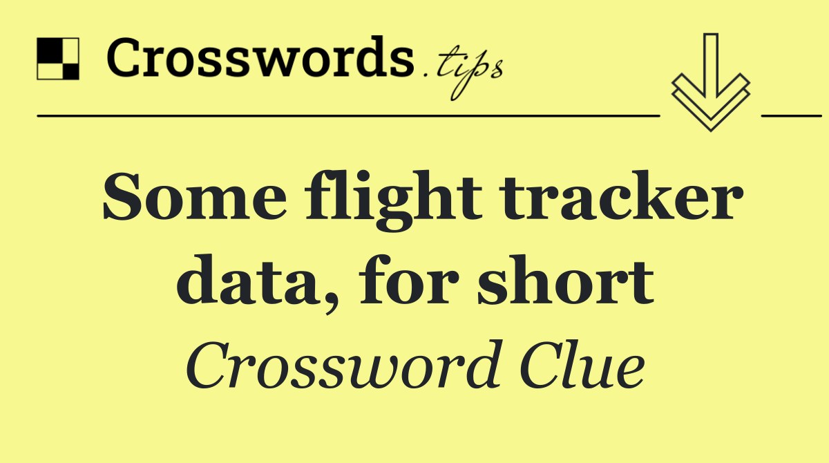 Some flight tracker data, for short