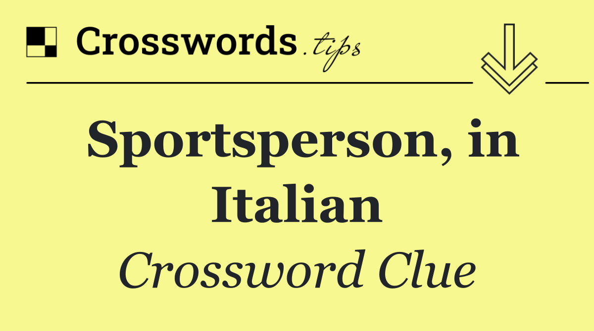 Sportsperson, in Italian