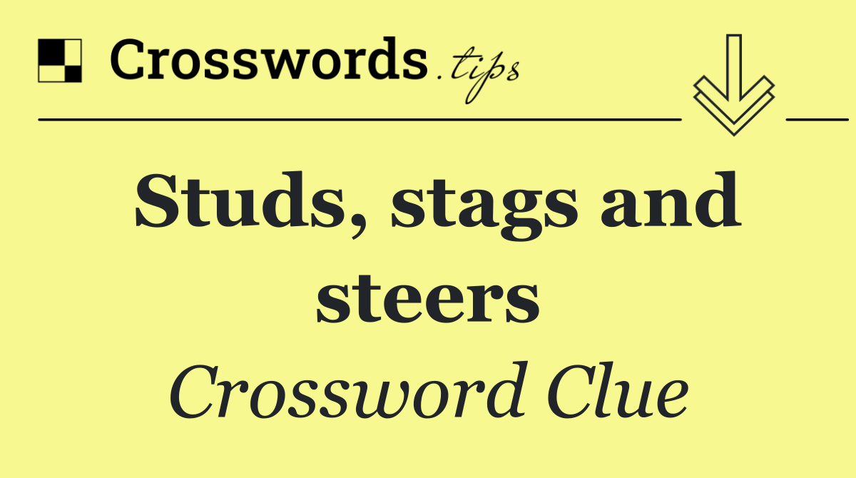 Studs, stags and steers