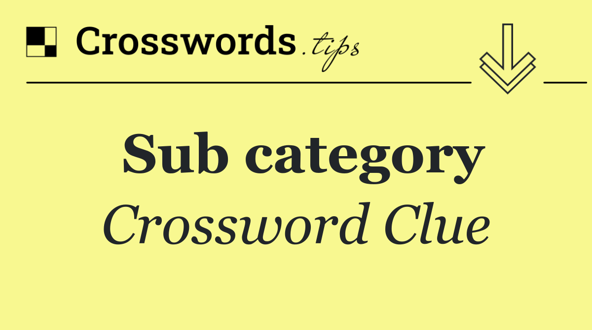 Sub category