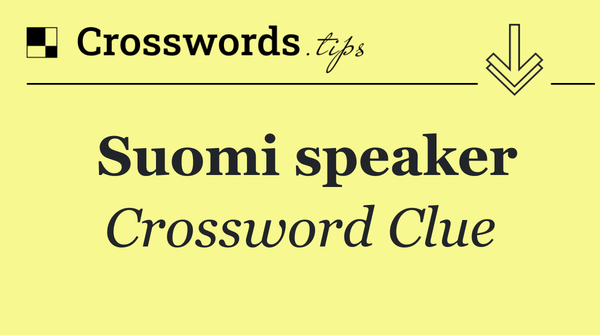 Suomi speaker