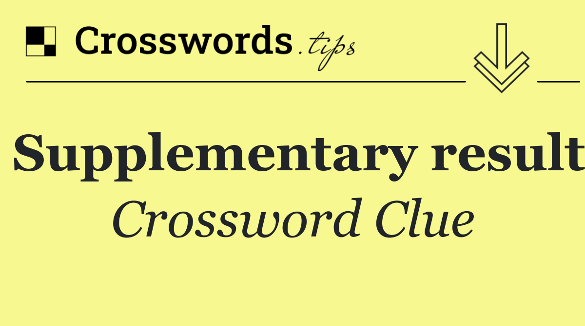 Supplementary result