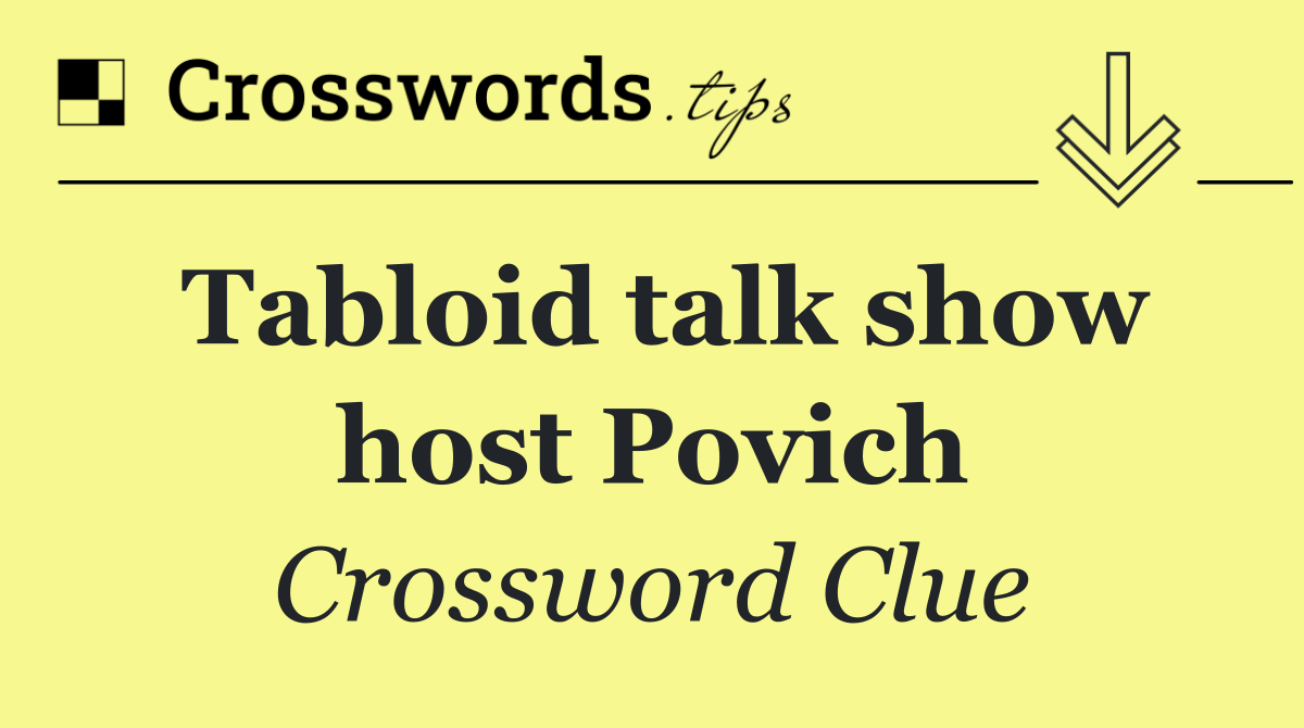 Tabloid talk show host Povich
