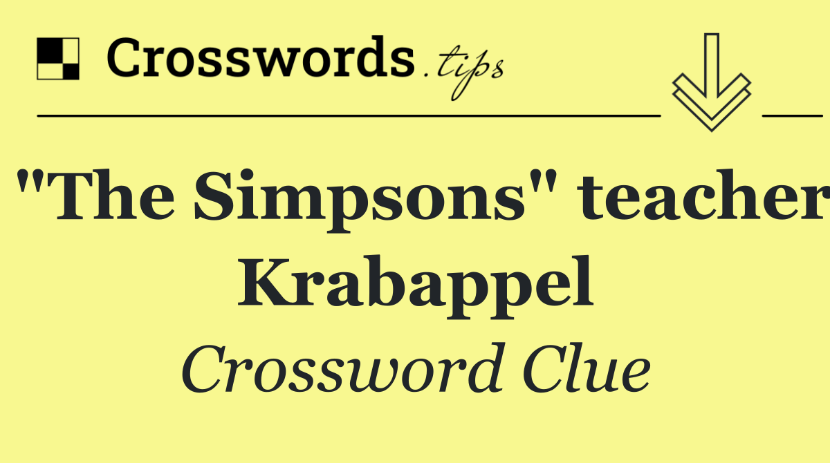 "The Simpsons" teacher Krabappel