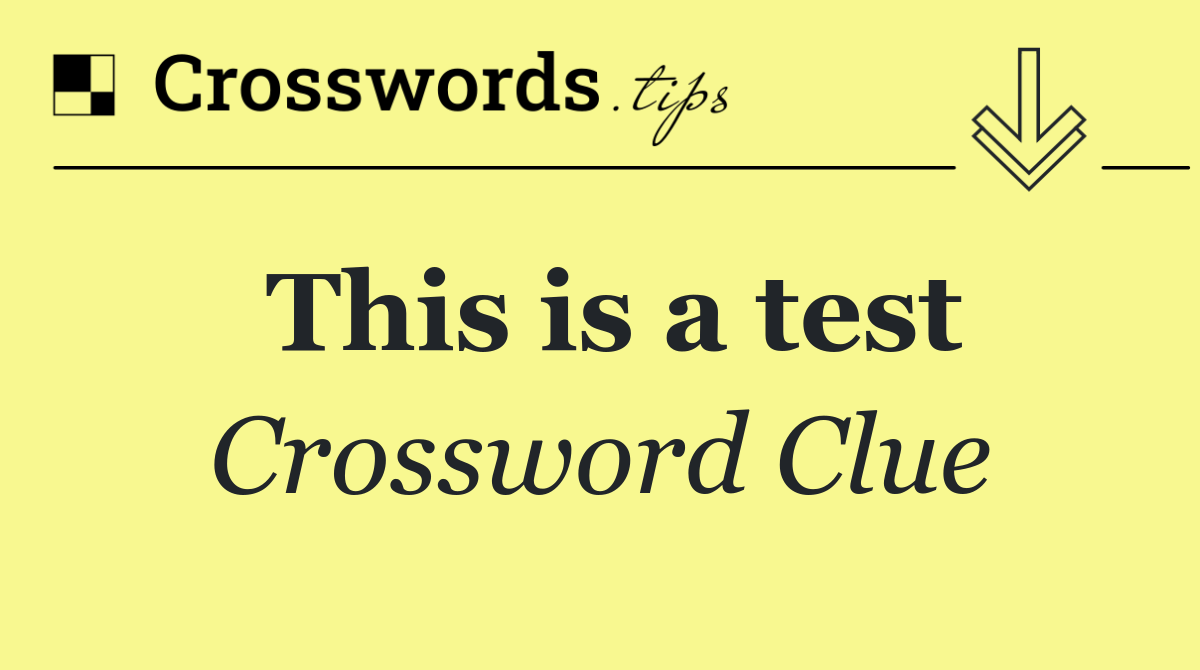 This is a test