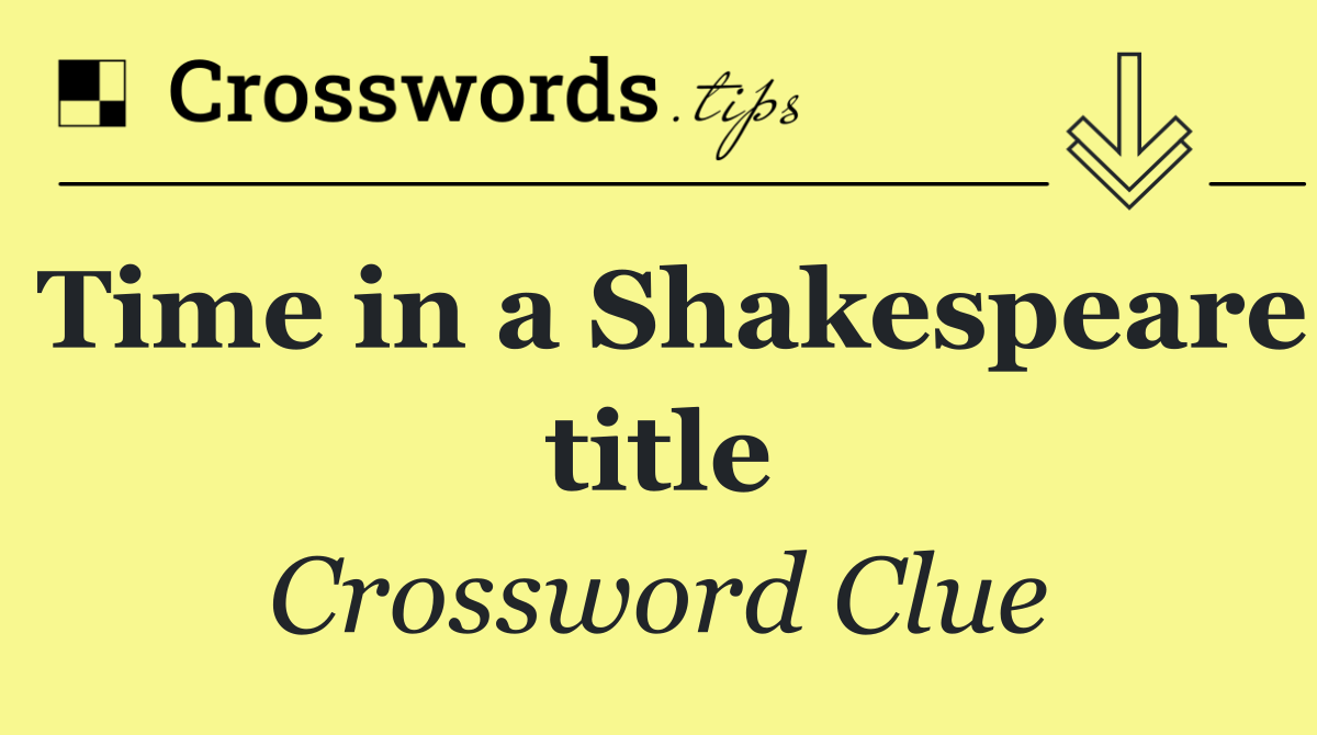 Time in a Shakespeare title