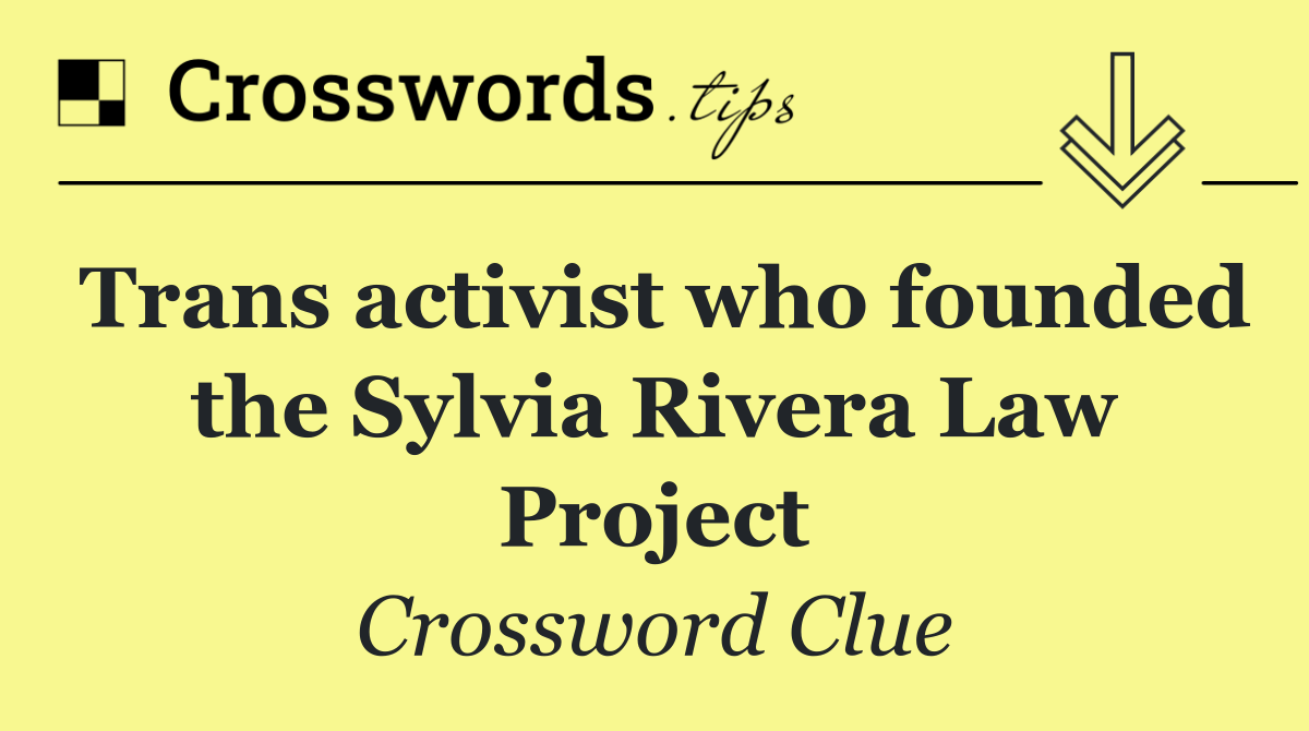 Trans activist who founded the Sylvia Rivera Law Project