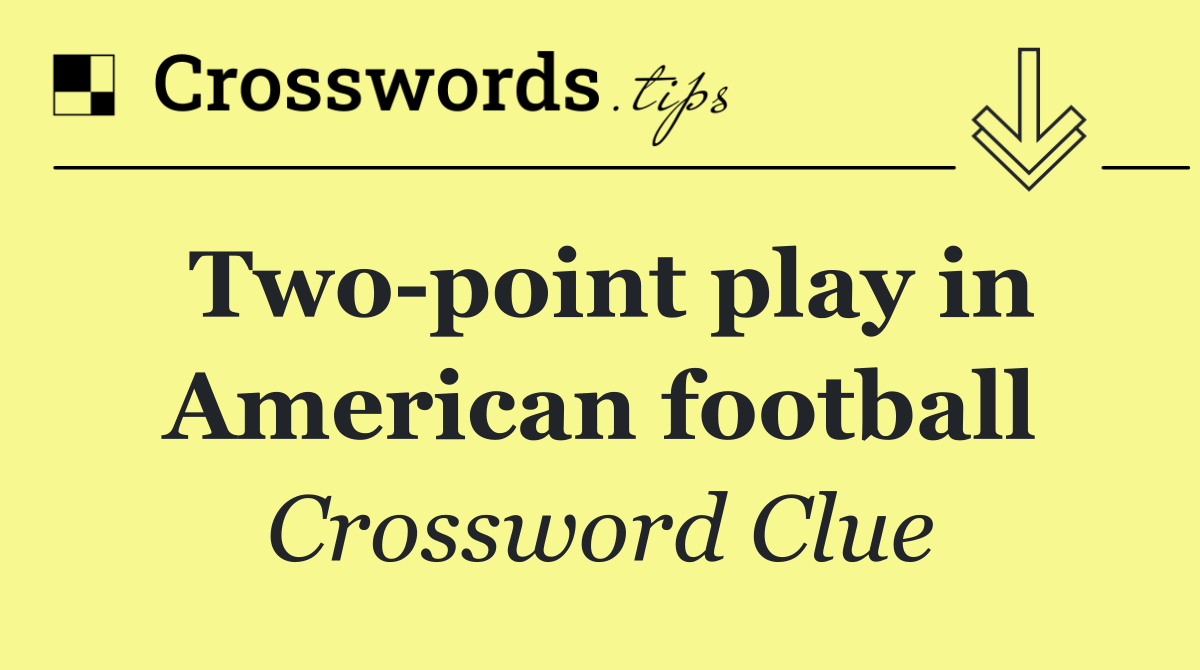 Two point play in American football