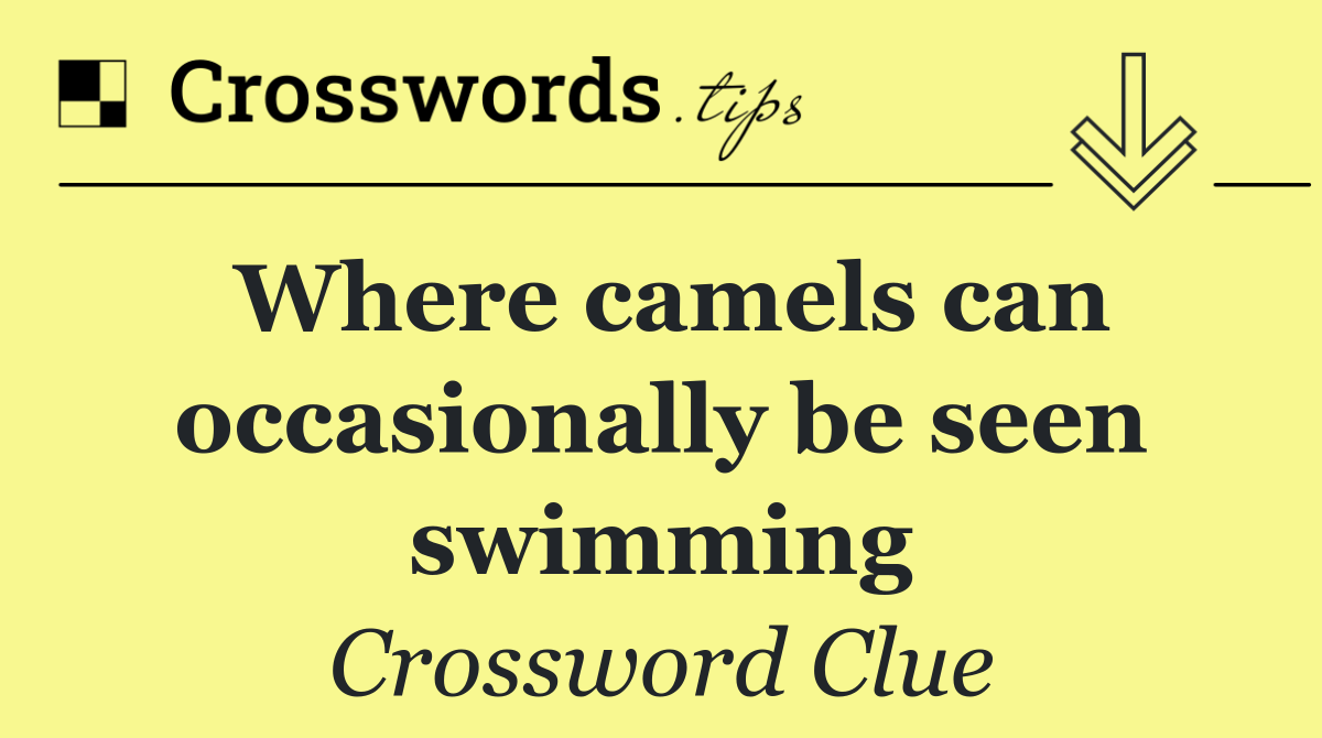 Where camels can occasionally be seen swimming
