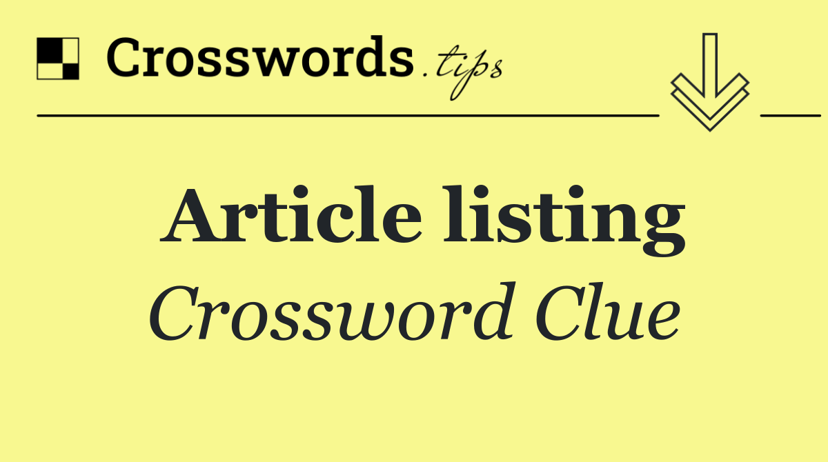 Article listing