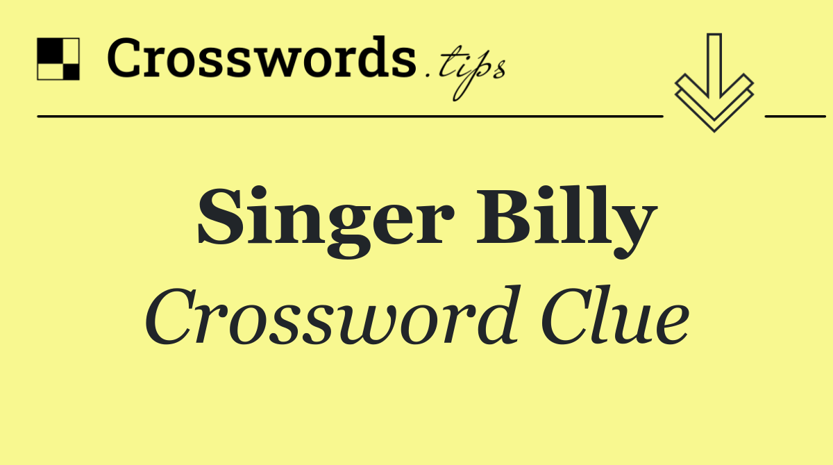 Singer Billy