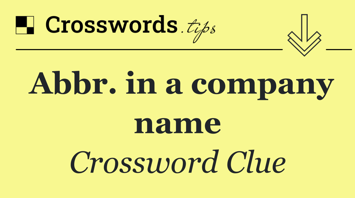 Abbr. in a company name