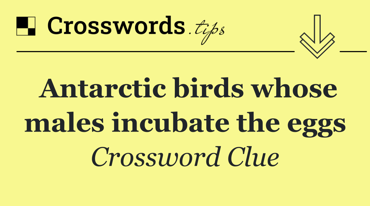 Antarctic birds whose males incubate the eggs
