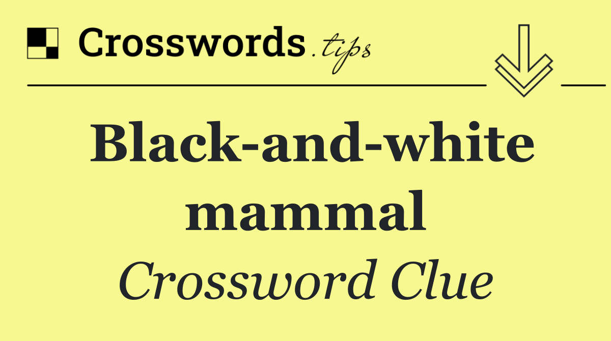 Black and white mammal