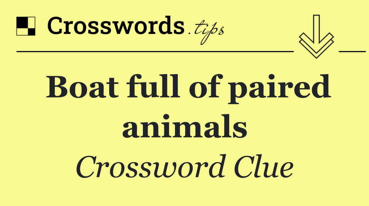 Boat full of paired animals