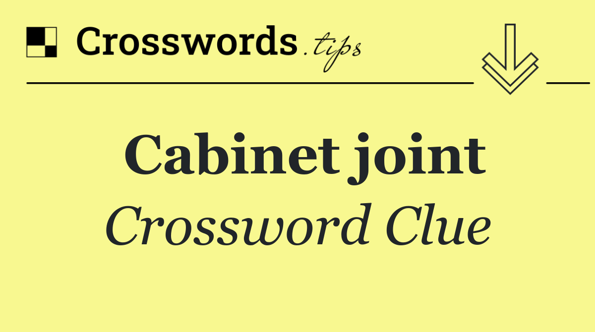 Cabinet joint