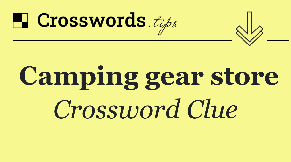 Camping gear store