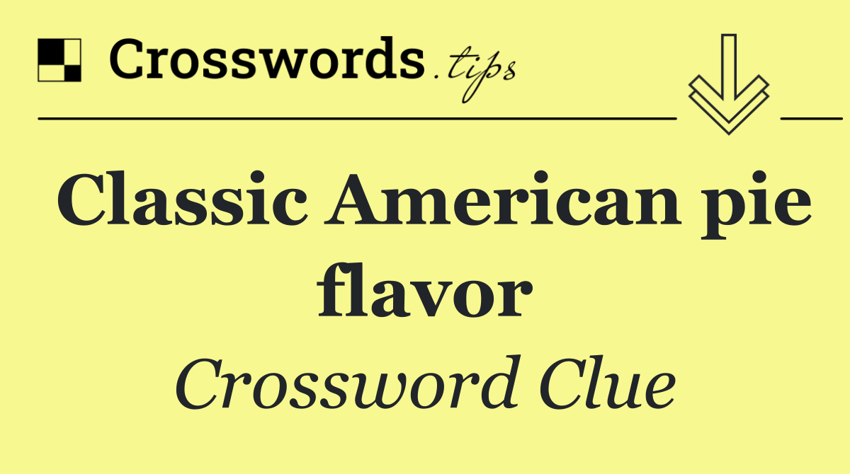 Classic American pie flavor