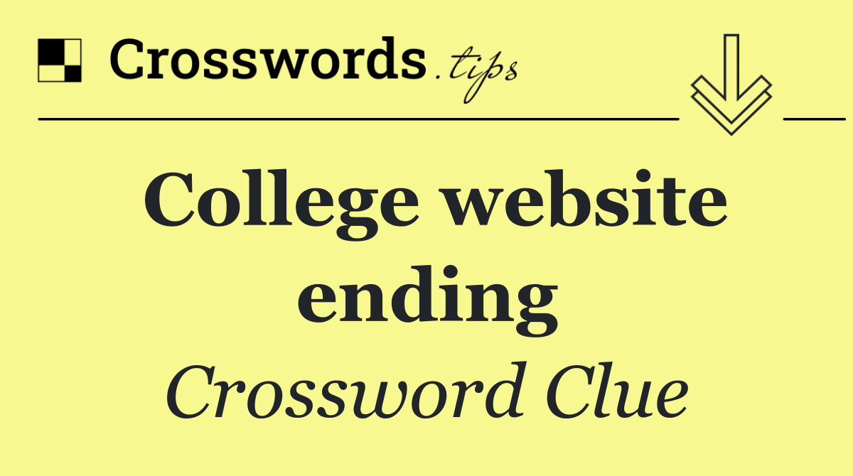 College website ending