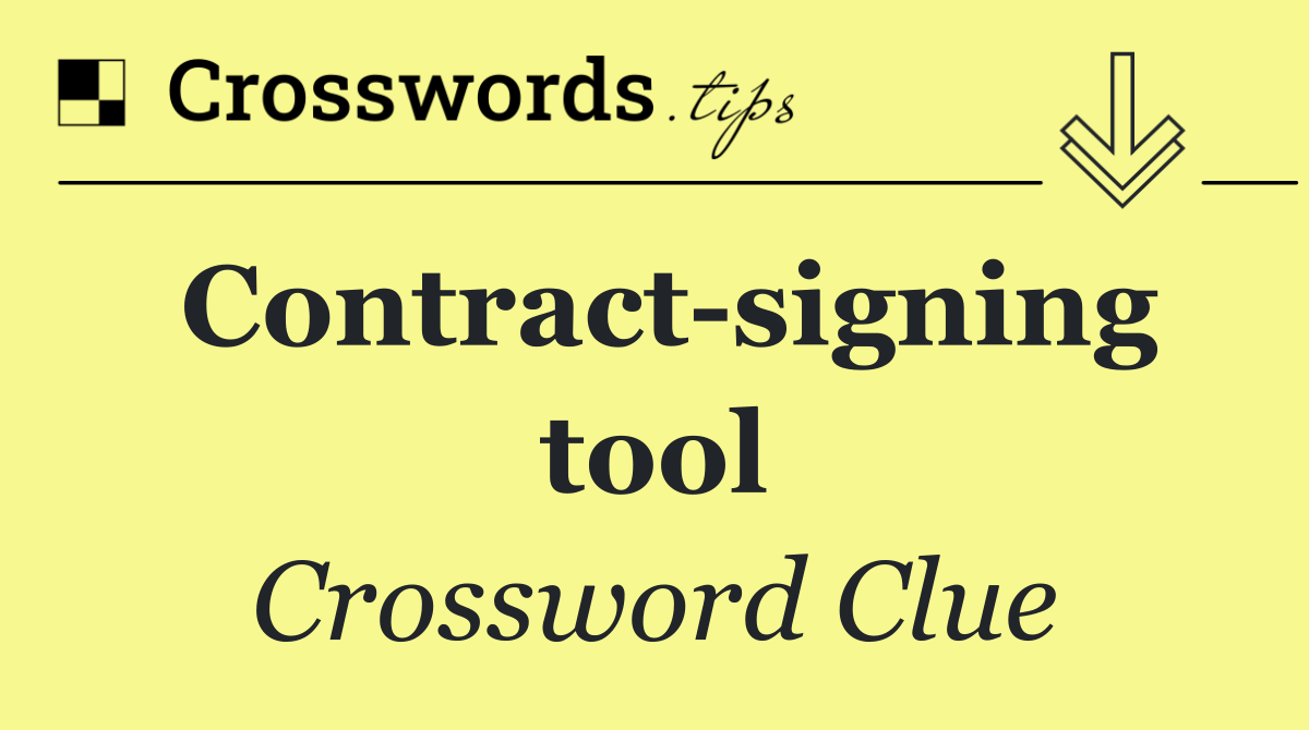 Contract signing tool