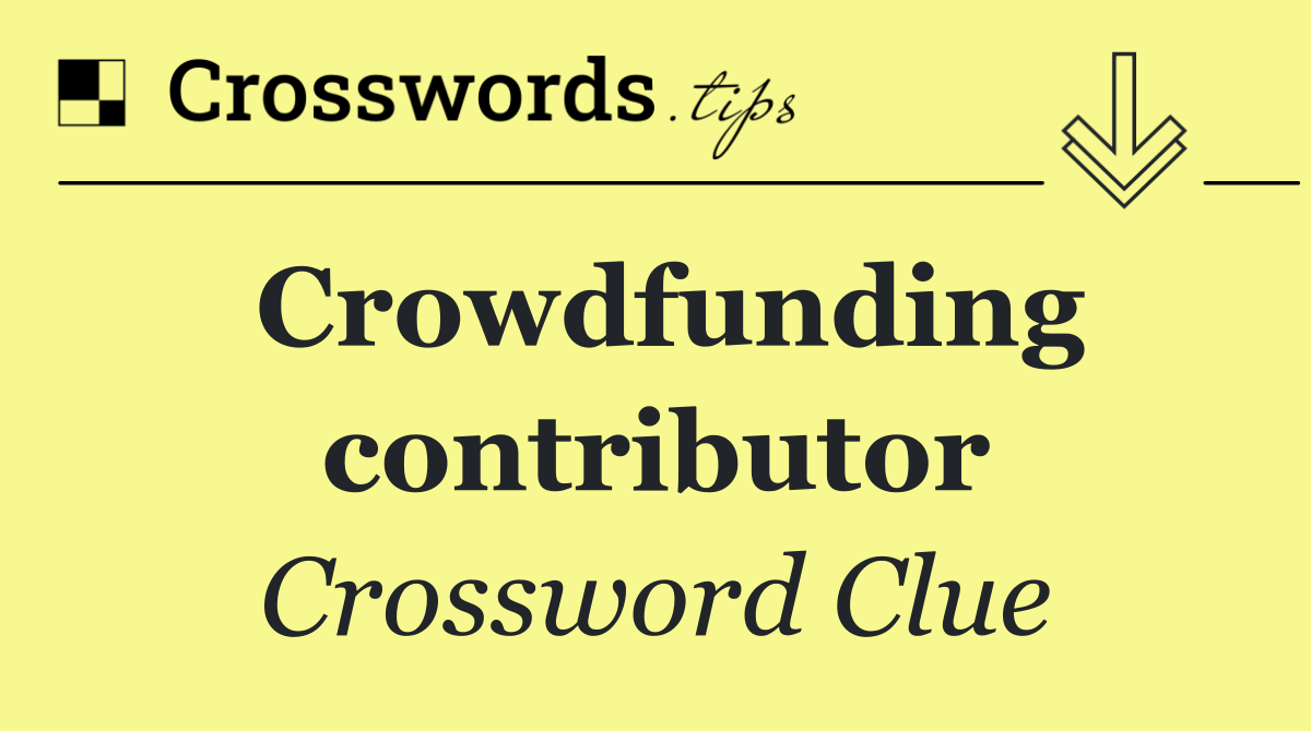 Crowdfunding contributor