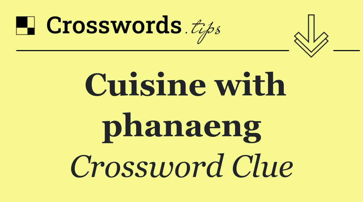 Cuisine with phanaeng