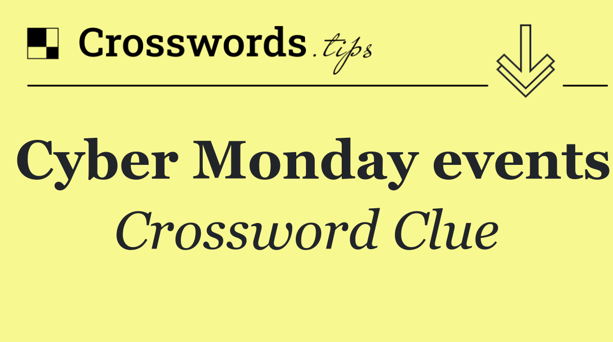 Cyber Monday events