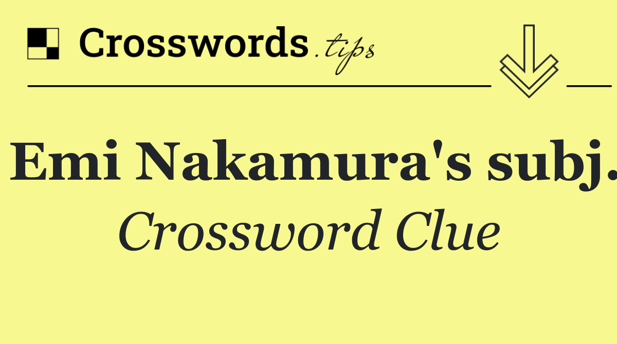Emi Nakamura's subj.