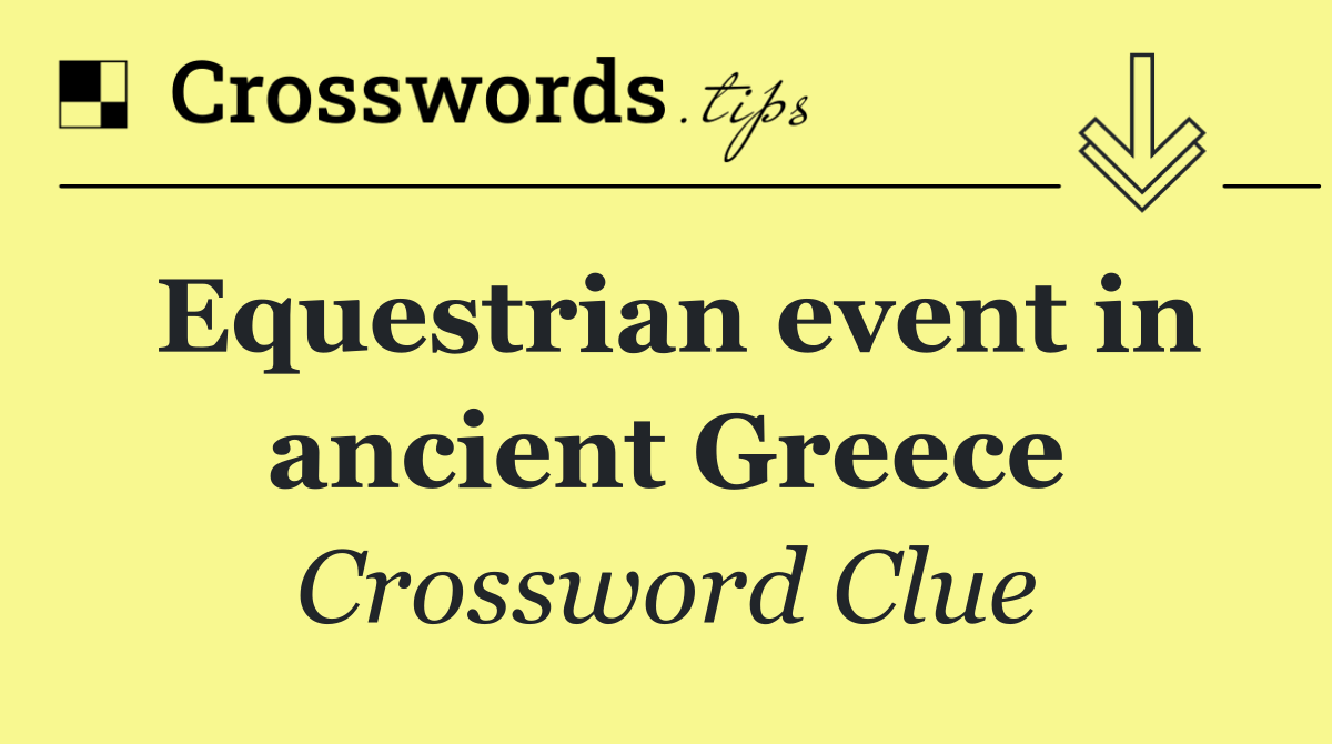 Equestrian event in ancient Greece