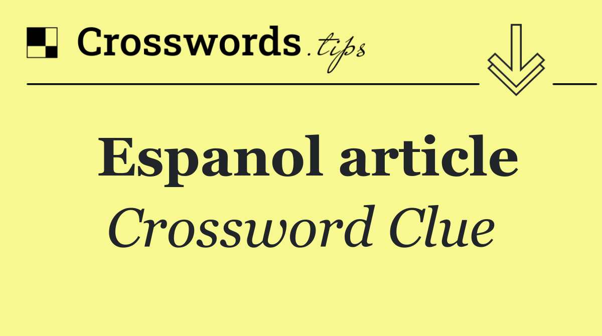 Espanol article