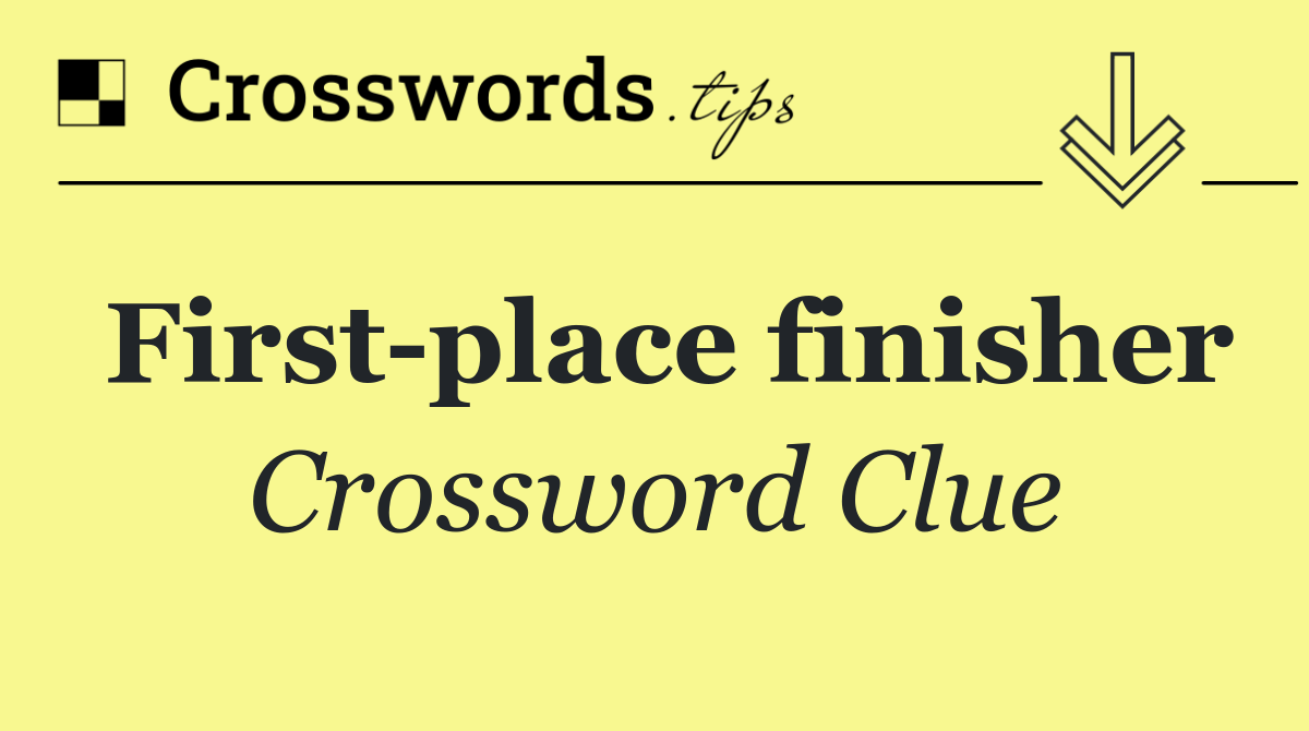 First place finisher