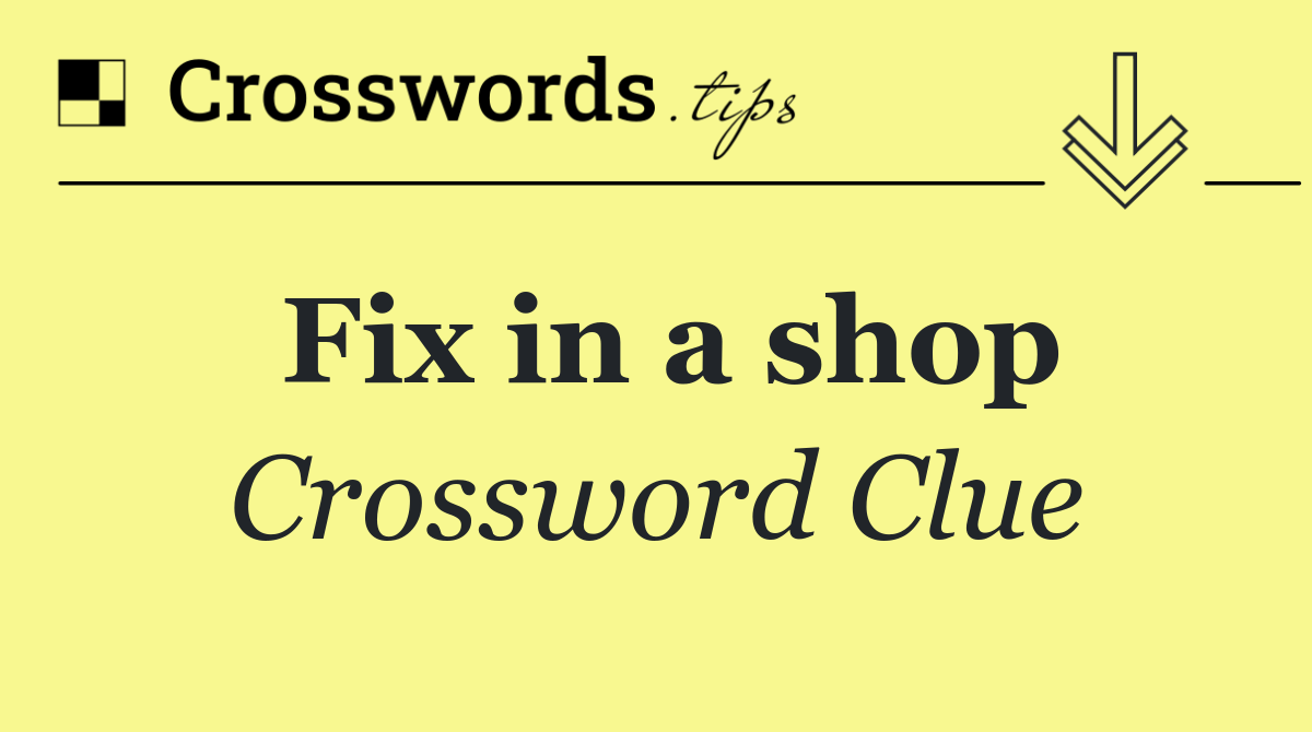 Fix in a shop