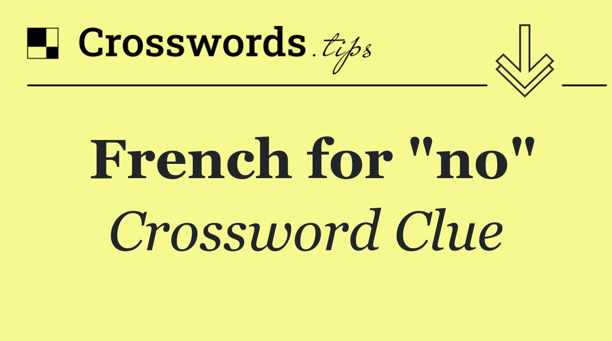 French for "no"