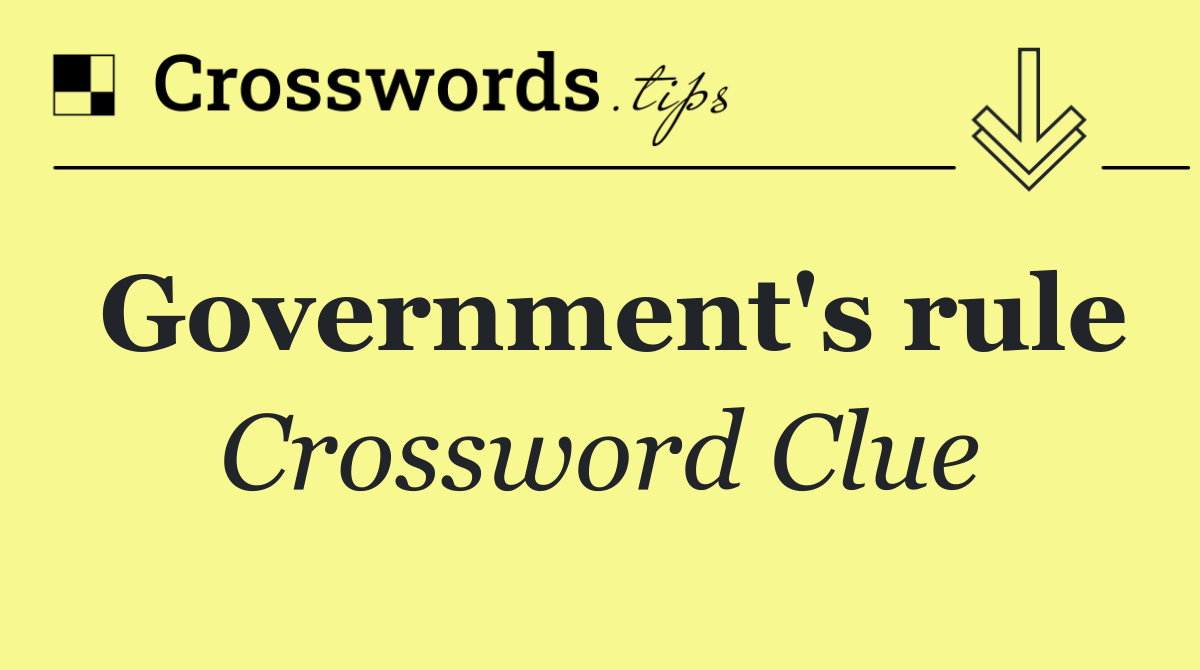Government's rule