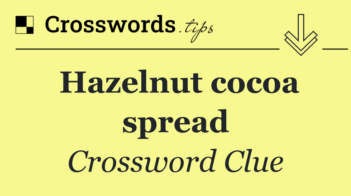 Hazelnut cocoa spread