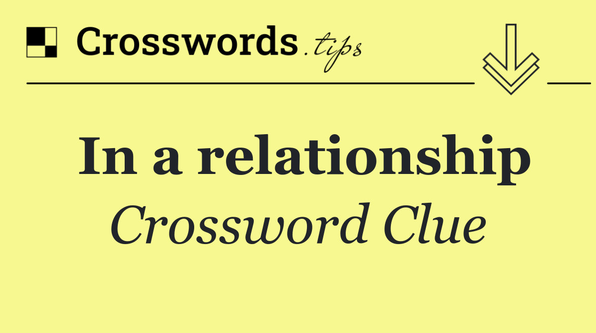 In a relationship