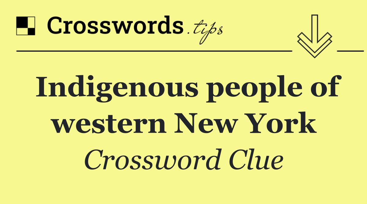 Indigenous people of western New York