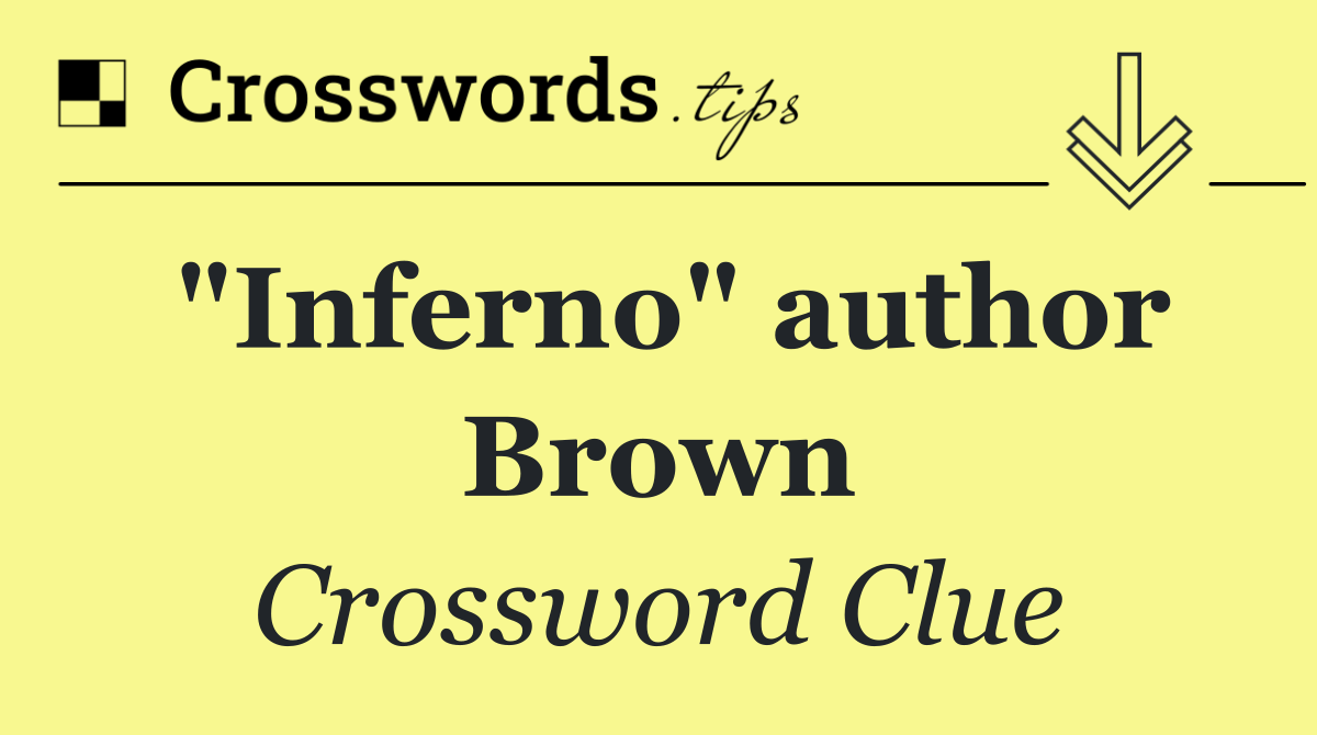 "Inferno" author Brown