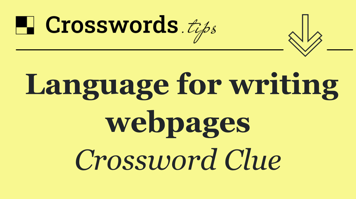 Language for writing webpages