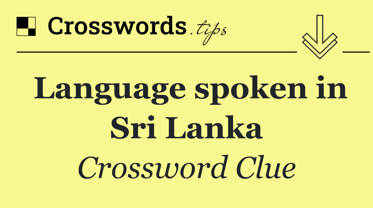 Language spoken in Sri Lanka